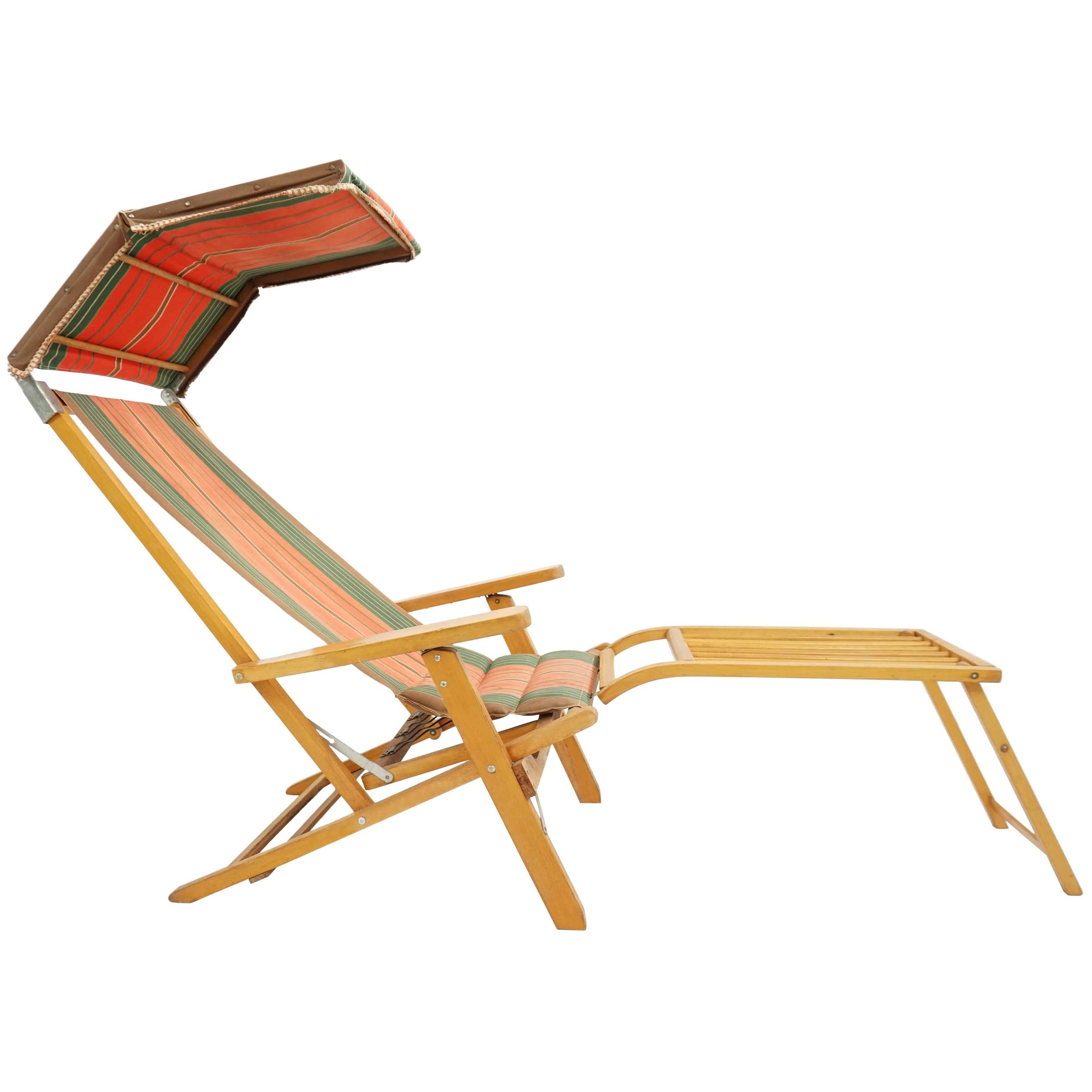 Scandinavia Traveling Outdoor Lounge Chair, Sweden 1950 Luchs For Sale