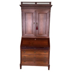Scandinavian 18th Century Mahogany Secretary Bureau Cabinet