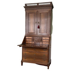 Scandinavian 18th Century Mahogany Secretary Bureau Cabinet