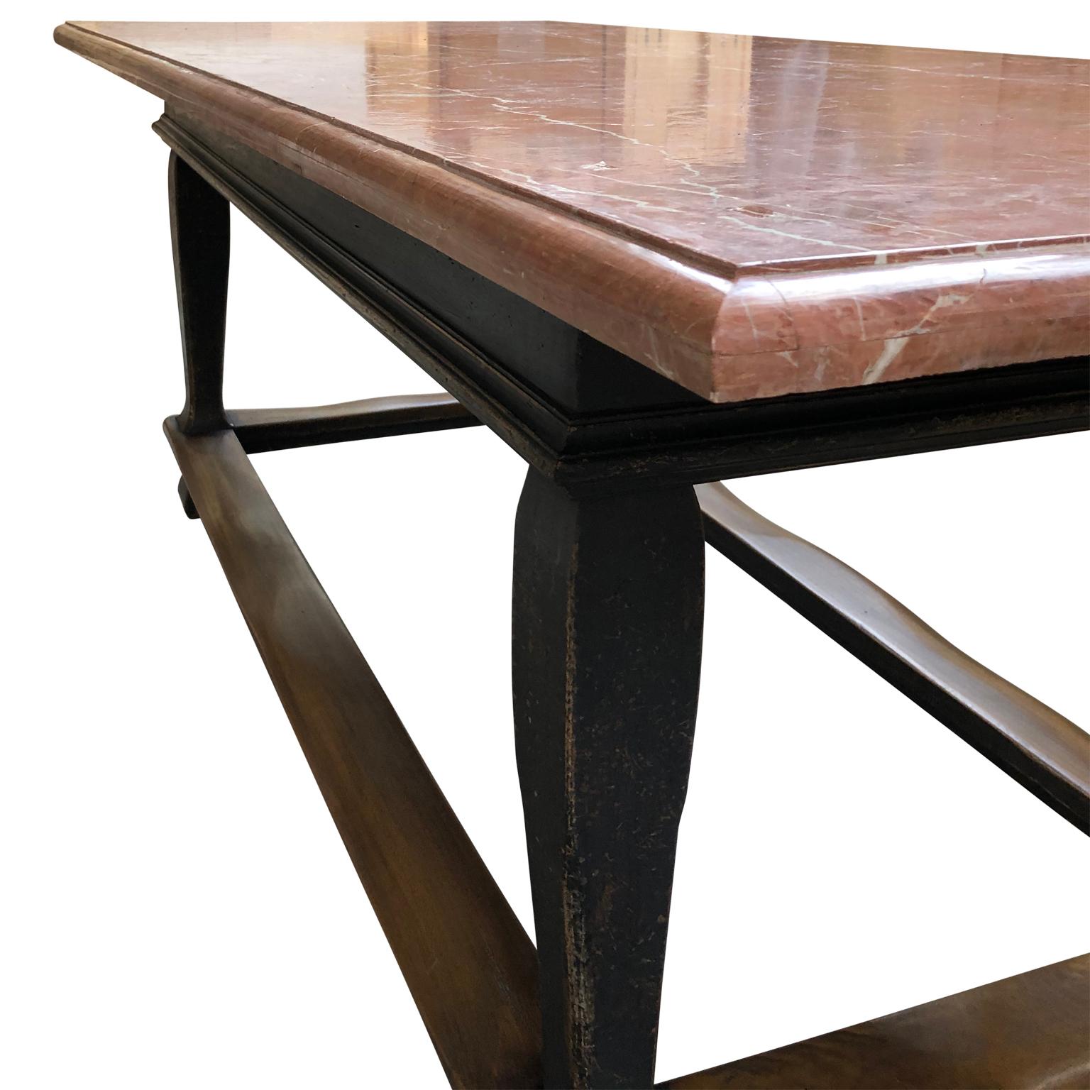 Scandinavian 18th Century Black Painted Stone Top Table 5