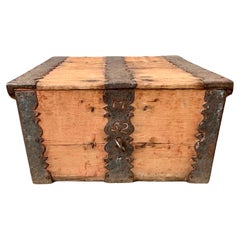 Scandinavian 18th Century Wooden Box, Dated 1752