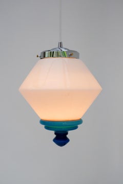 Lampada a sospensione in vetro Art Deco svedese d'epoca, circa 1935