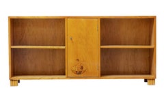 Scandinavian 1930s Inlaid Elm Low Bookcase
