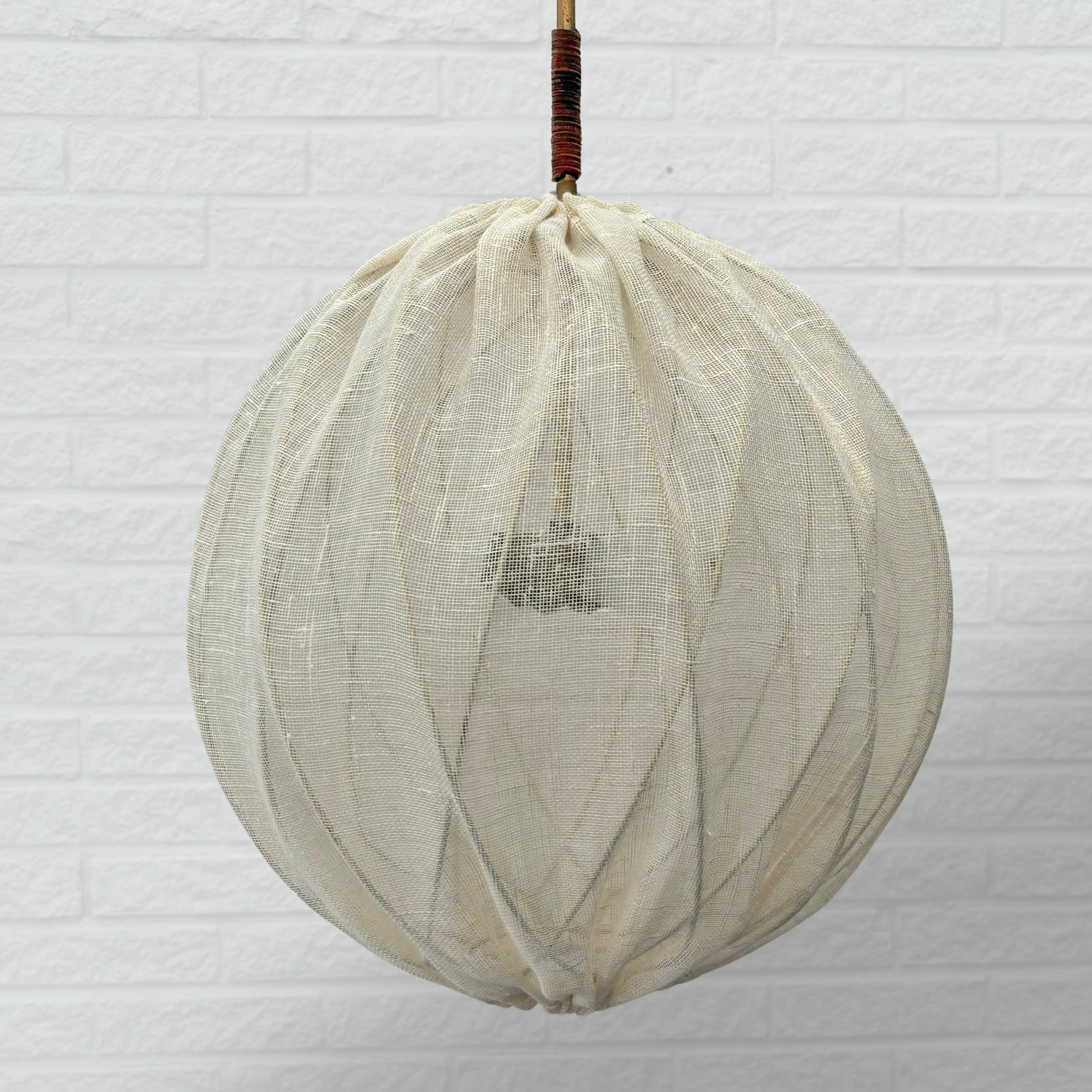 Swedish Scandinavian 1940s globe pendant lamp attributed to Tore Ahlsén, Sweden, 1950s For Sale
