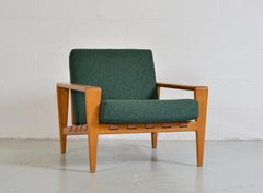 Skandinavische 1950er Jahre Midcentury Eiche Leder Svante Skogh Bodo Lounge Stuhl Seffle
