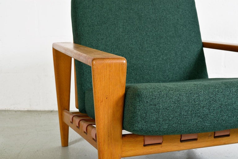 Scandinavian 1950s Midcentury Oak Leather Svante Skogh Bodo Lounge Chair  Seffle at 1stDibs