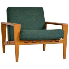 Skandinavische 1950er Jahre Midcentury Eiche Leder Svante Skogh Bodo Lounge Stuhl Seffle