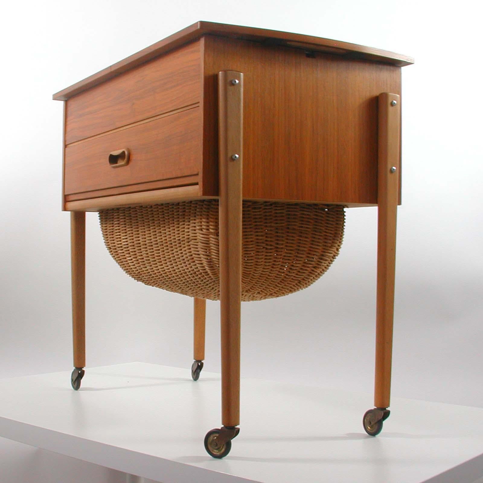 Scandinavian 1950s Teak Sewing Table Cabinet 7