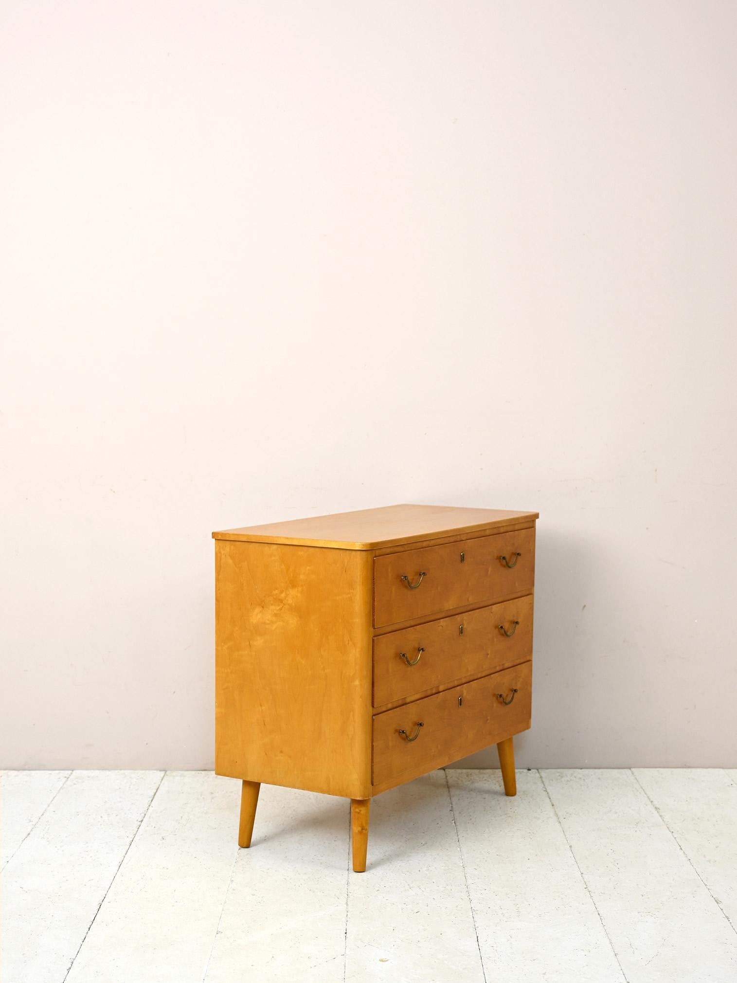 Scandinavian Modern Scandinavian 1960s briarwood chest of drawers For Sale