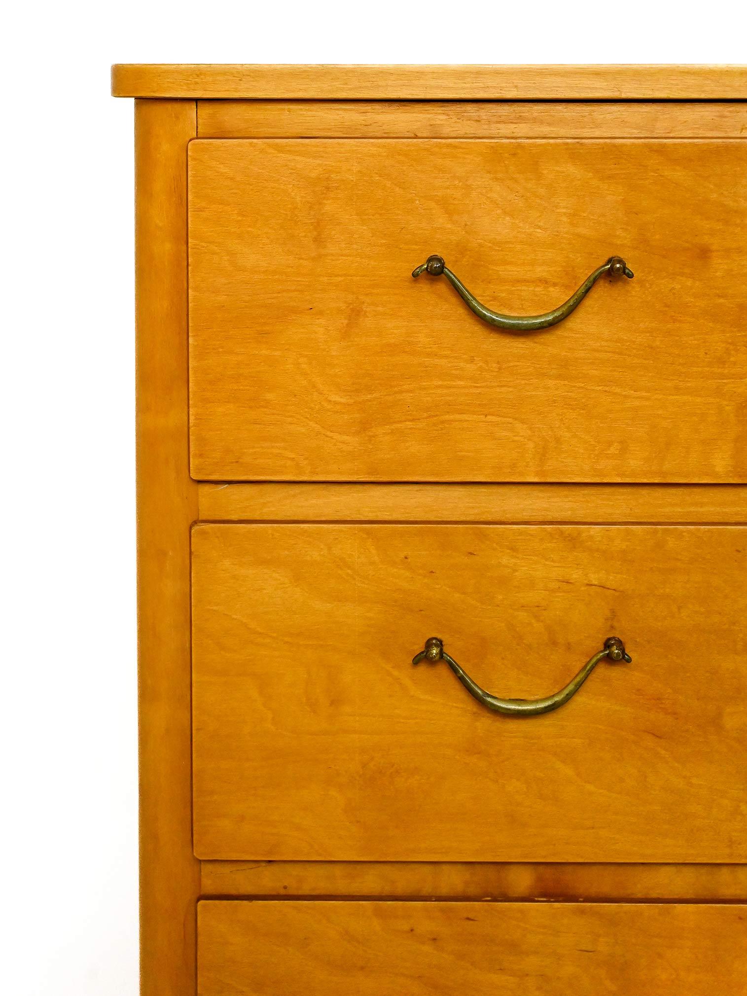 Burl Scandinavian 1960s briarwood chest of drawers For Sale