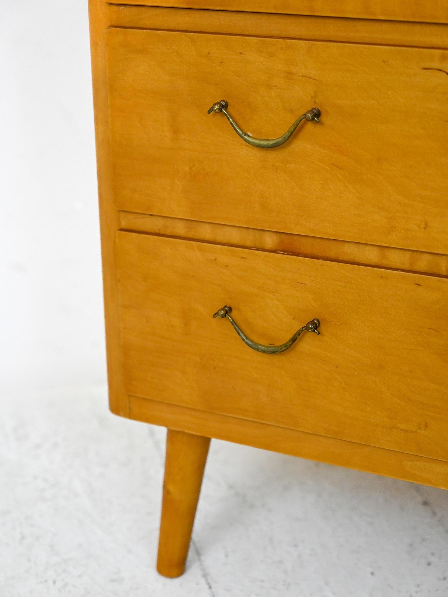Scandinavian 1960s briarwood chest of drawers For Sale 1