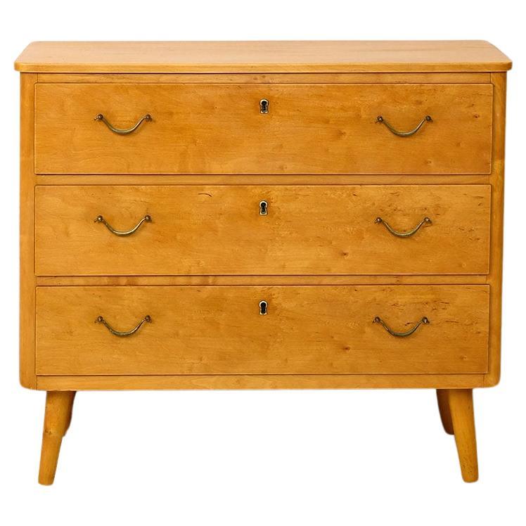 Scandinavian 1960s briarwood chest of drawers
