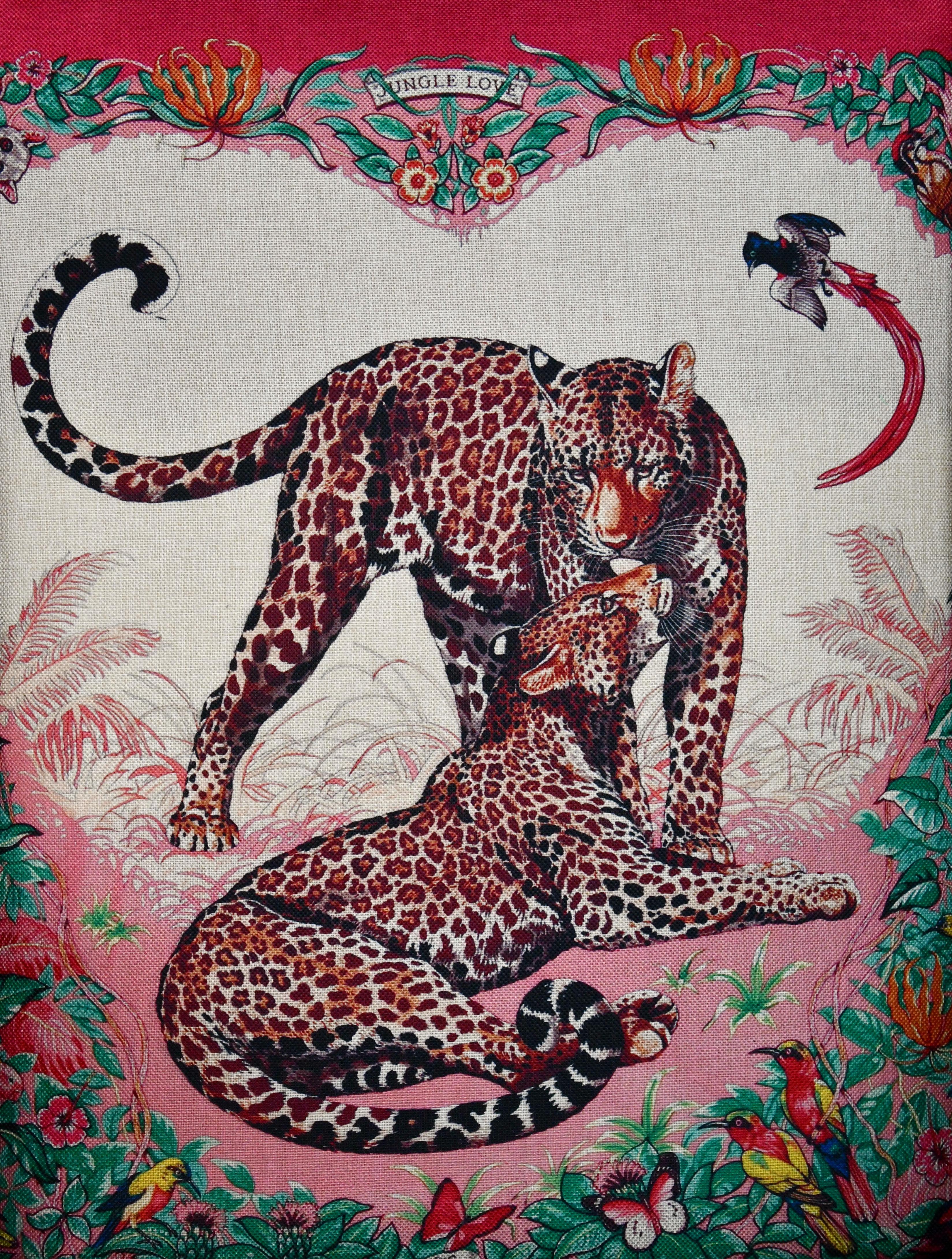 Scandinavian 1960s DUX Lounge Chair Covered in Jungle Love Fabric by Hermès 1