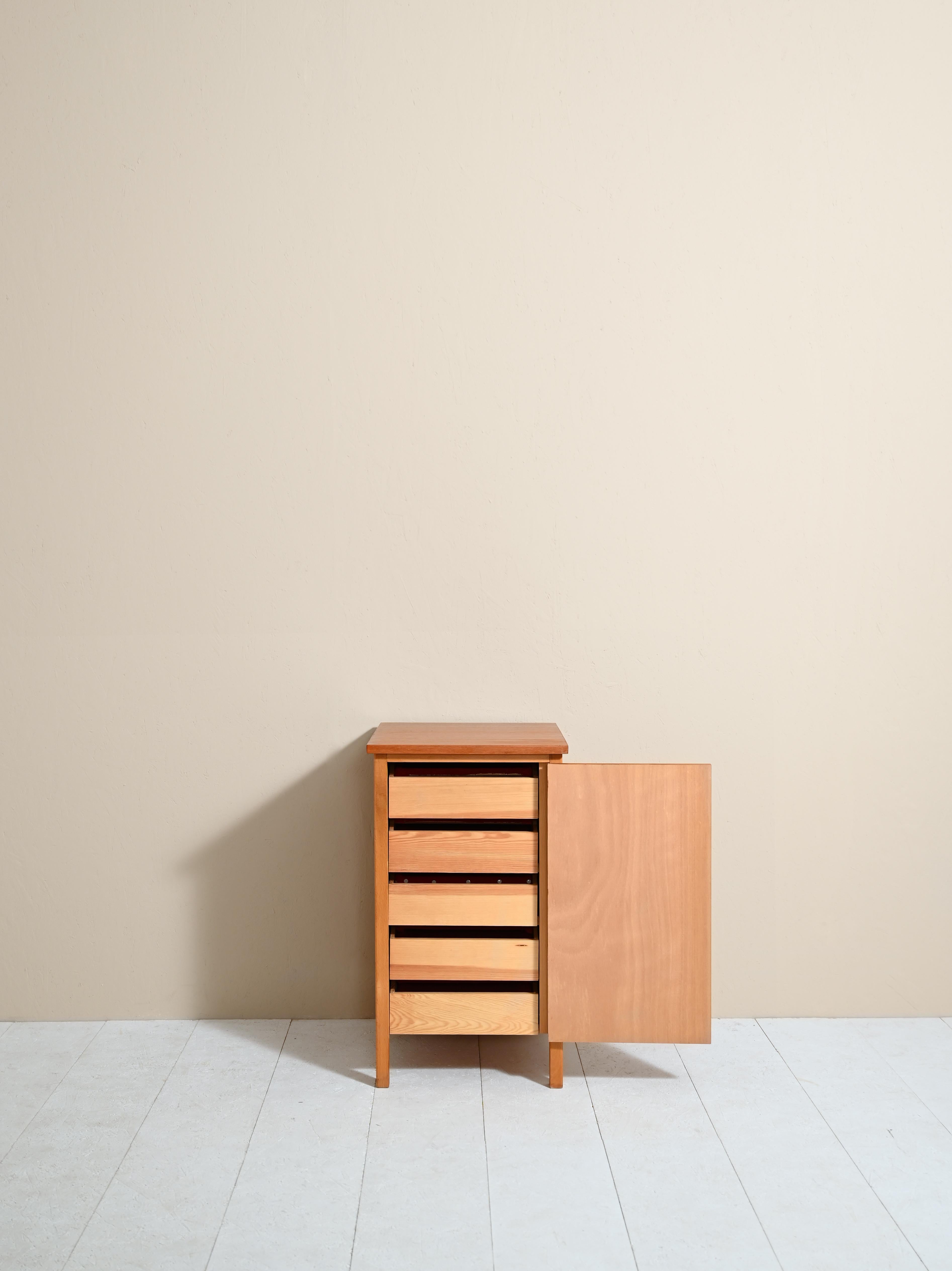 Oak Scandinavian 1960s Teak Office Chest of Drawers For Sale