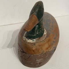Scandinavian 19th Century Hand-Carved Folk Art Duck Decoy