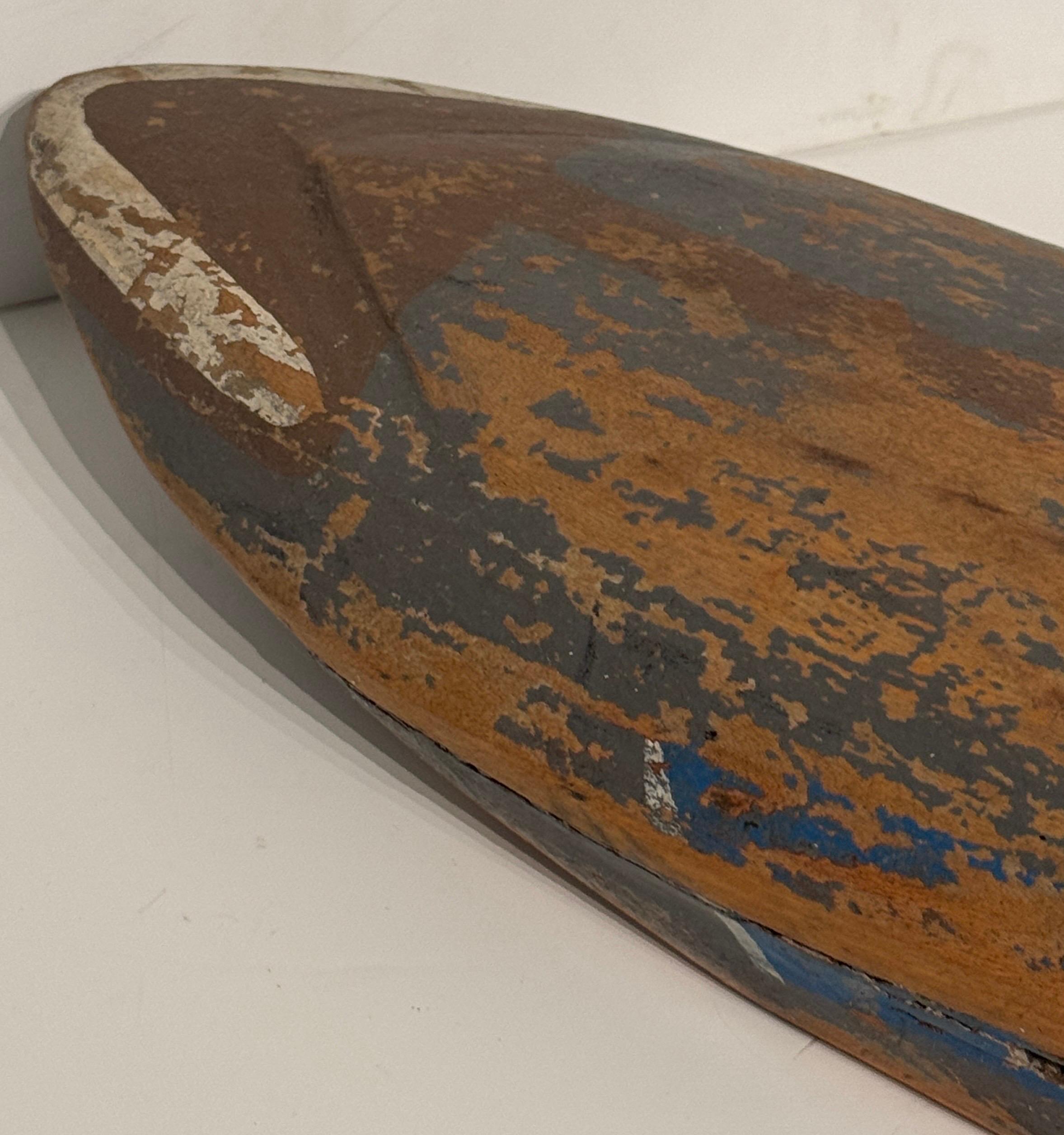 Señuelo de pato escandinavo del siglo XIX de arte popular tallado a mano 1