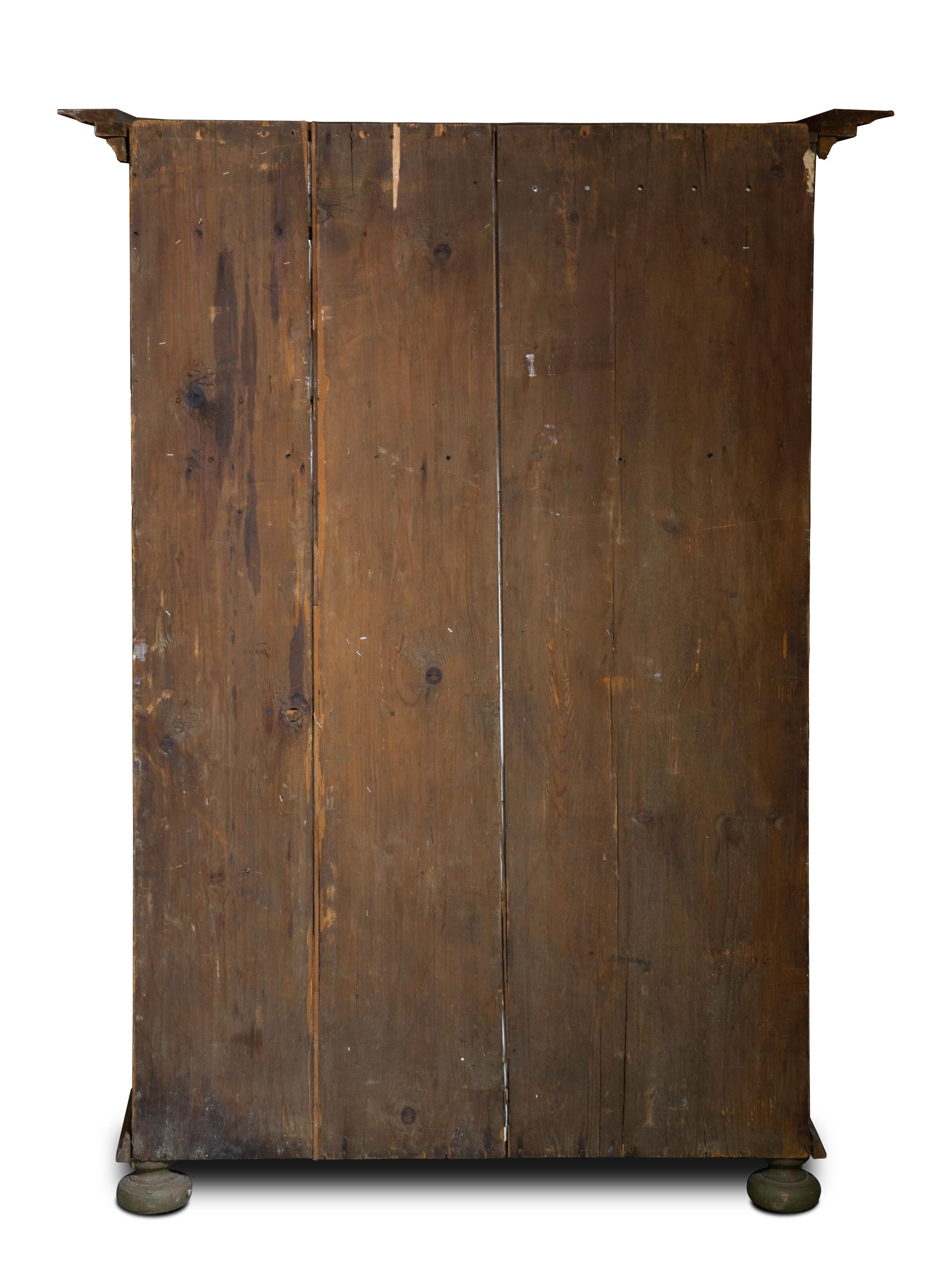 Wood Scandinavian 19th Century Hand Painted Kas/Wardrobe Dated 1826