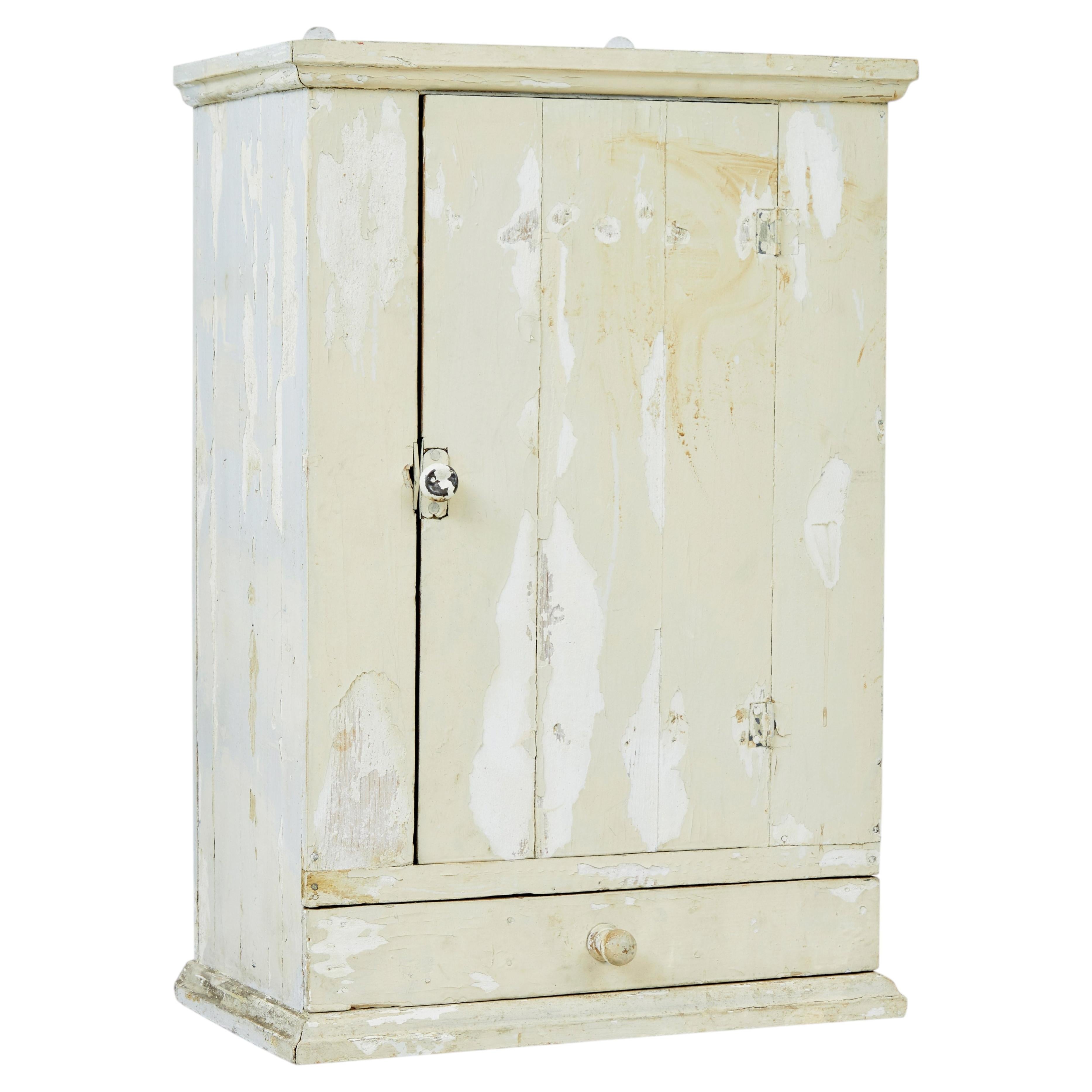 Scandinavian 19th century pine wall cupboard For Sale