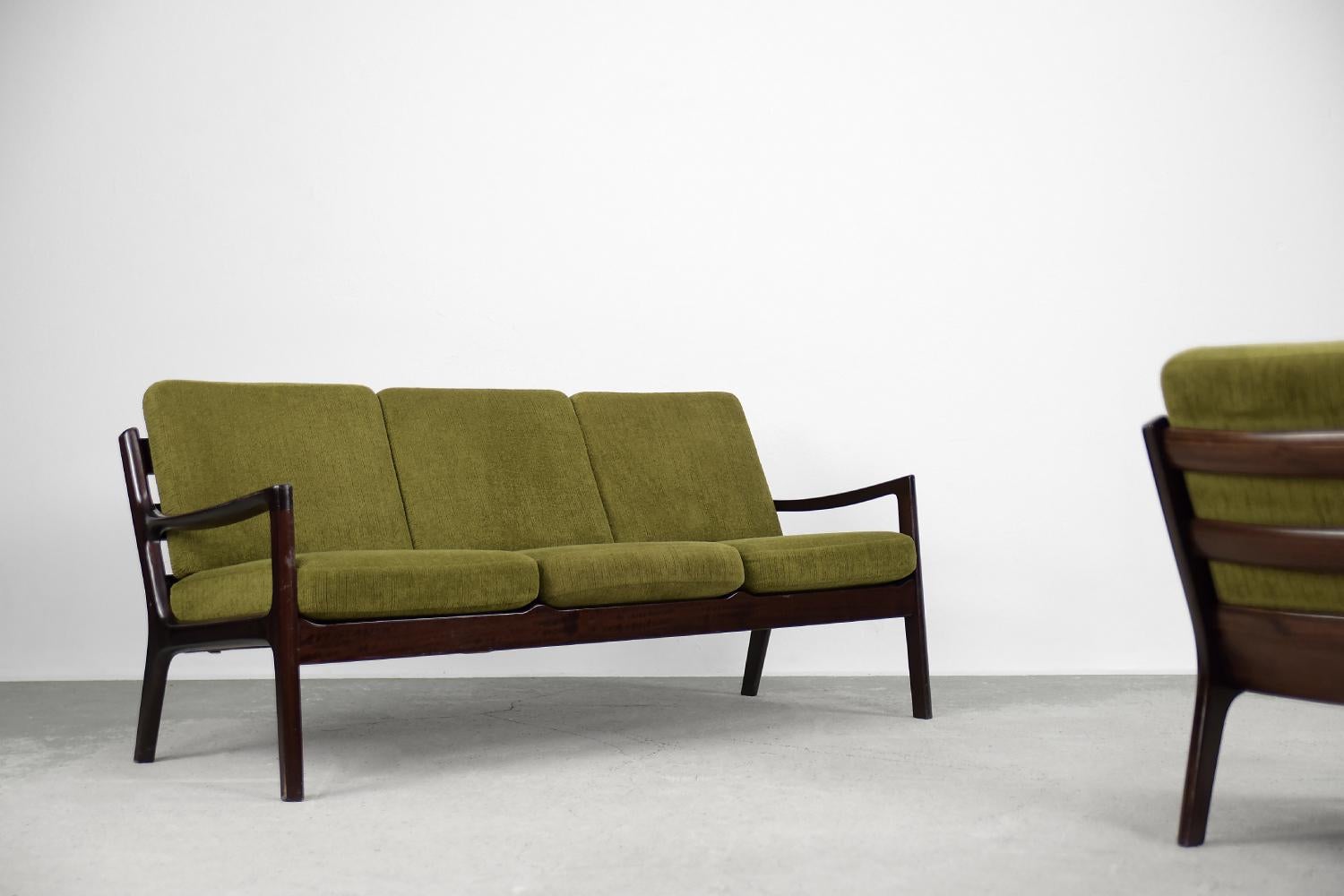 Vintage Scandinavian 3-Seater Senator Sofa and Chair by Ole Wanscher for Cado 12