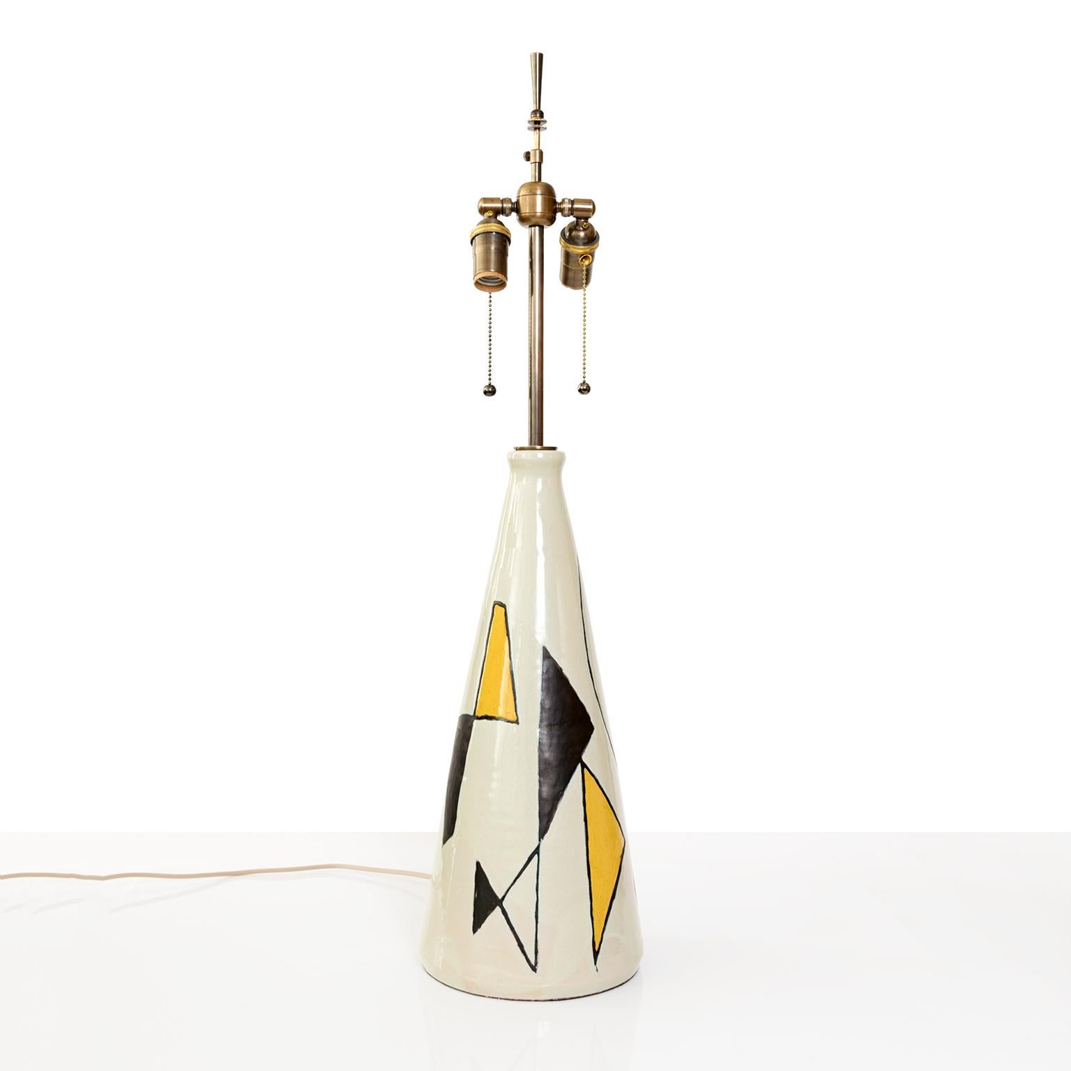 Danish Scandinavian Abstract Ceramic Table Lamp by Axel Bruel
