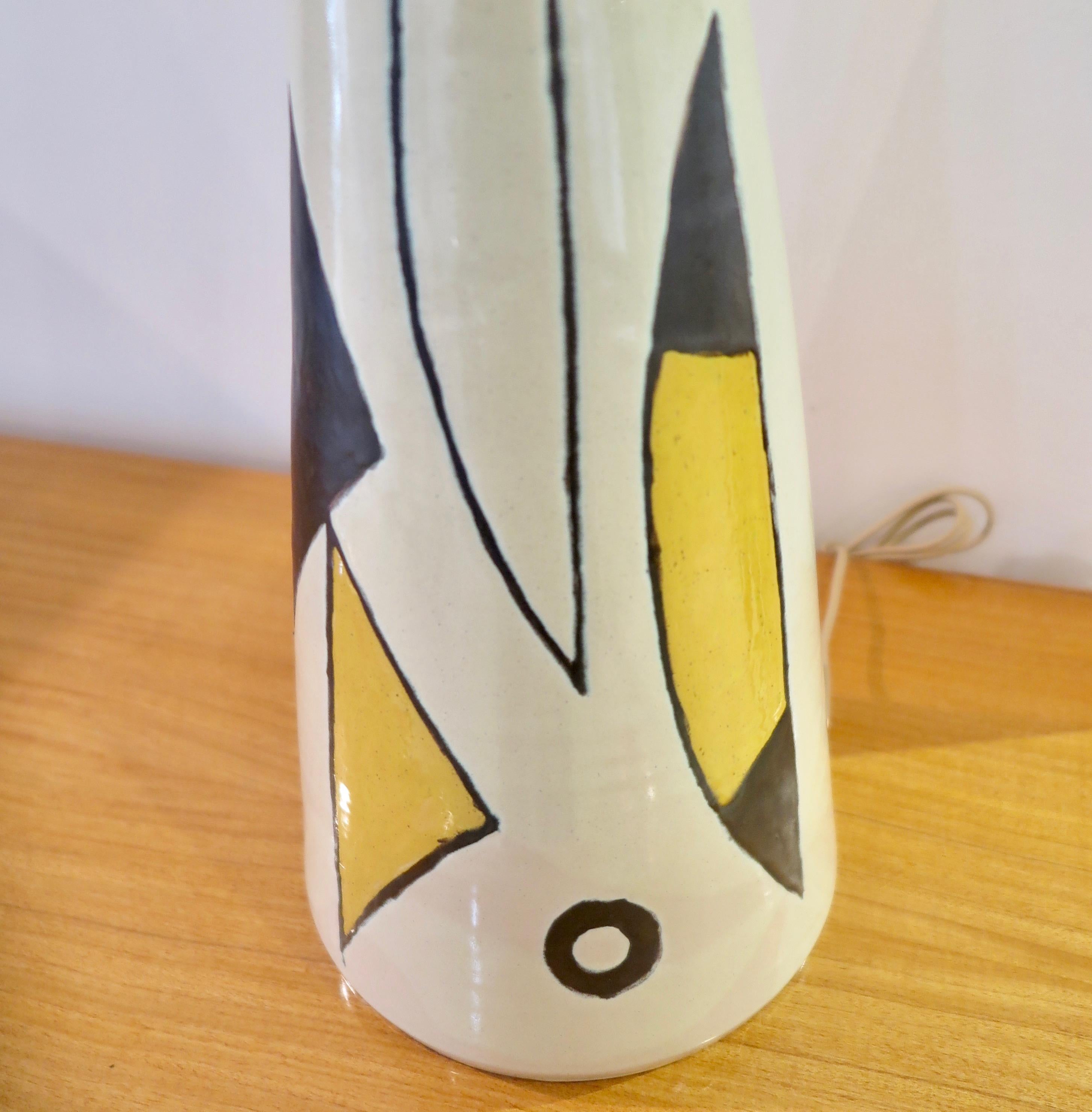 Scandinavian Abstract Ceramic Table Lamp by Axel Bruel In Good Condition In New York, NY