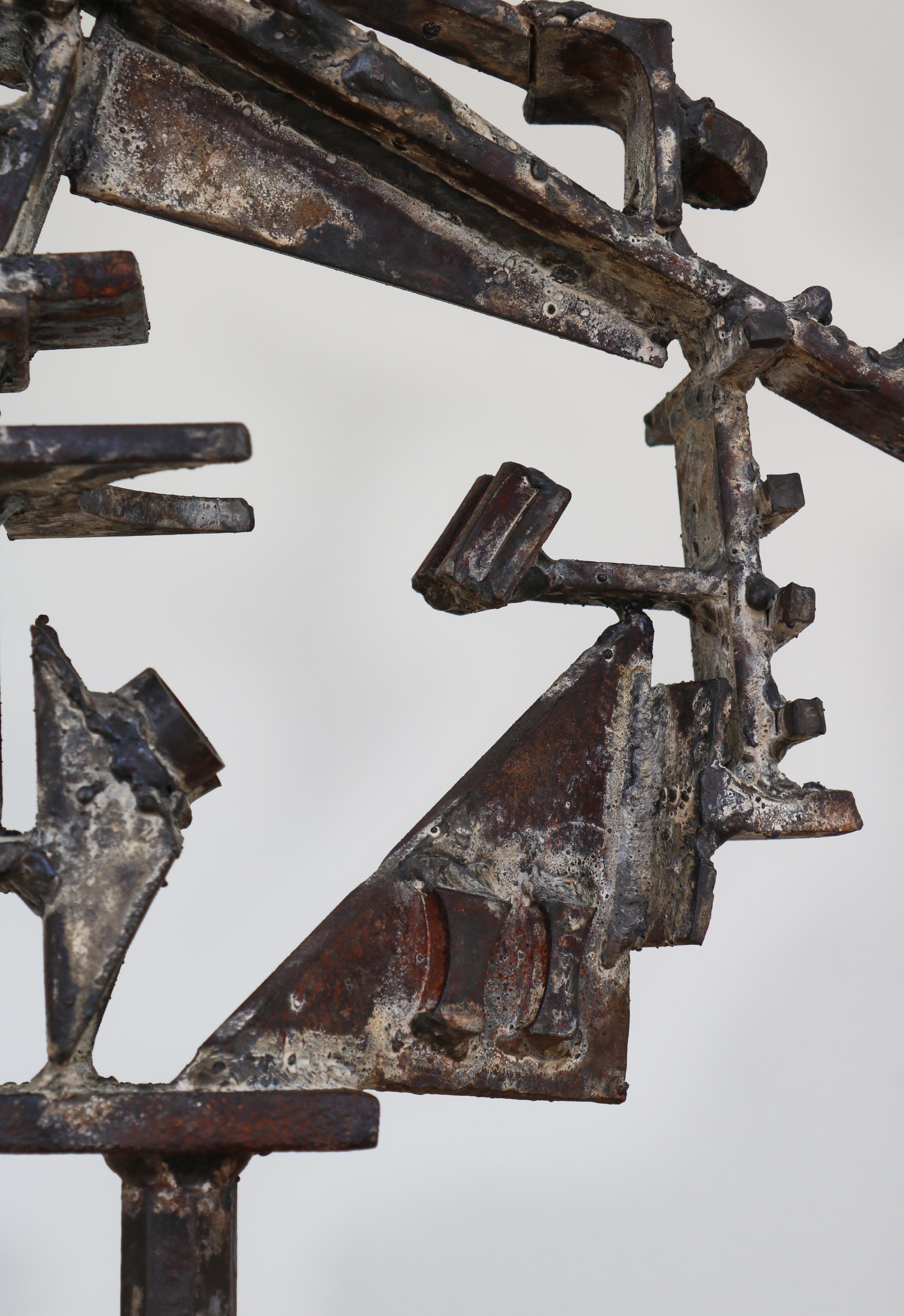 Scandinavian Abstract Modernism Iron Sculpture by Erik Aalykke, Denmark, 1960s In Good Condition For Sale In Odense, DK