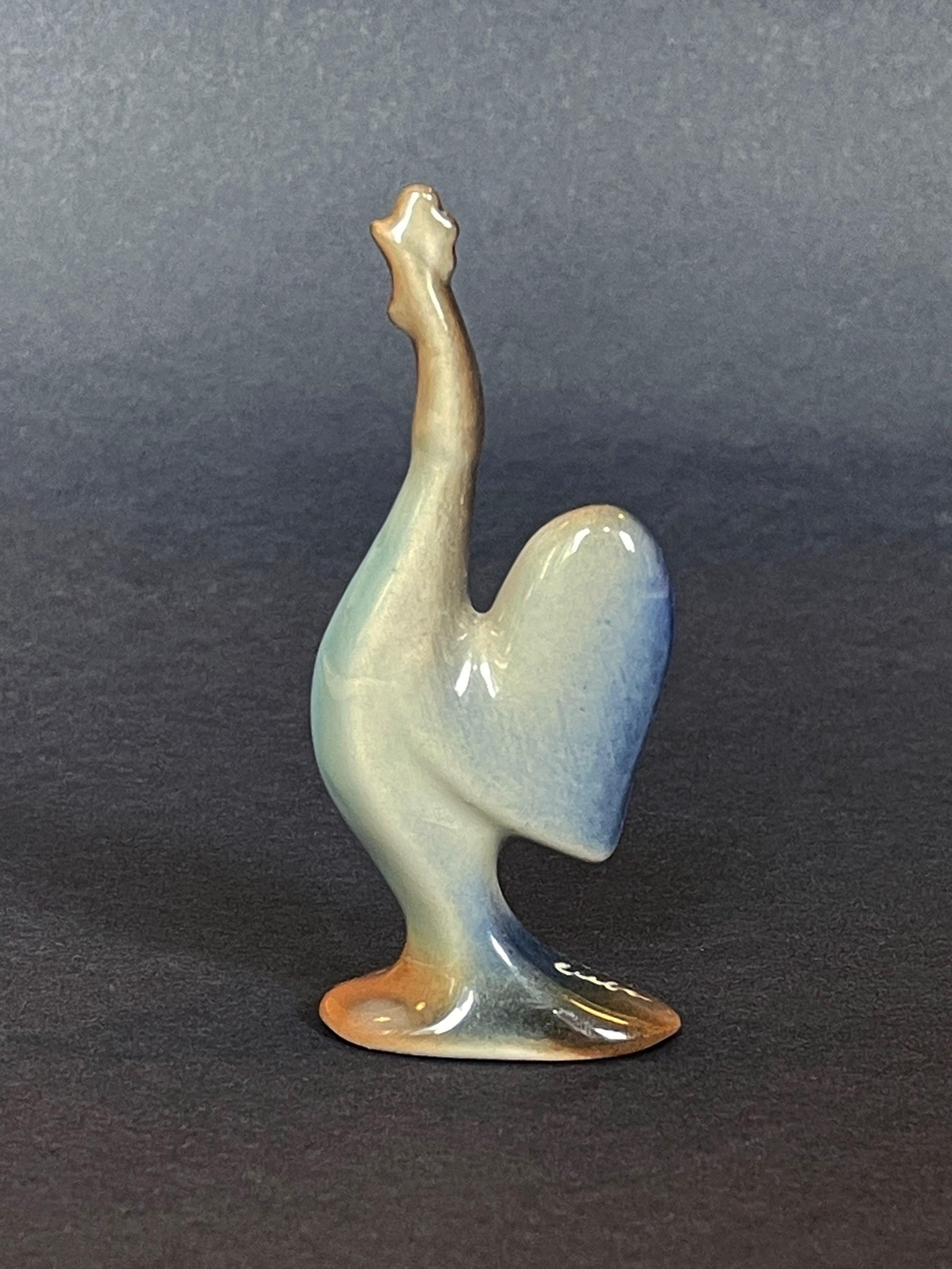 Danish Scandinavian Abstract Rooster Studio Ceramic, Mid-Century, Signed For Sale