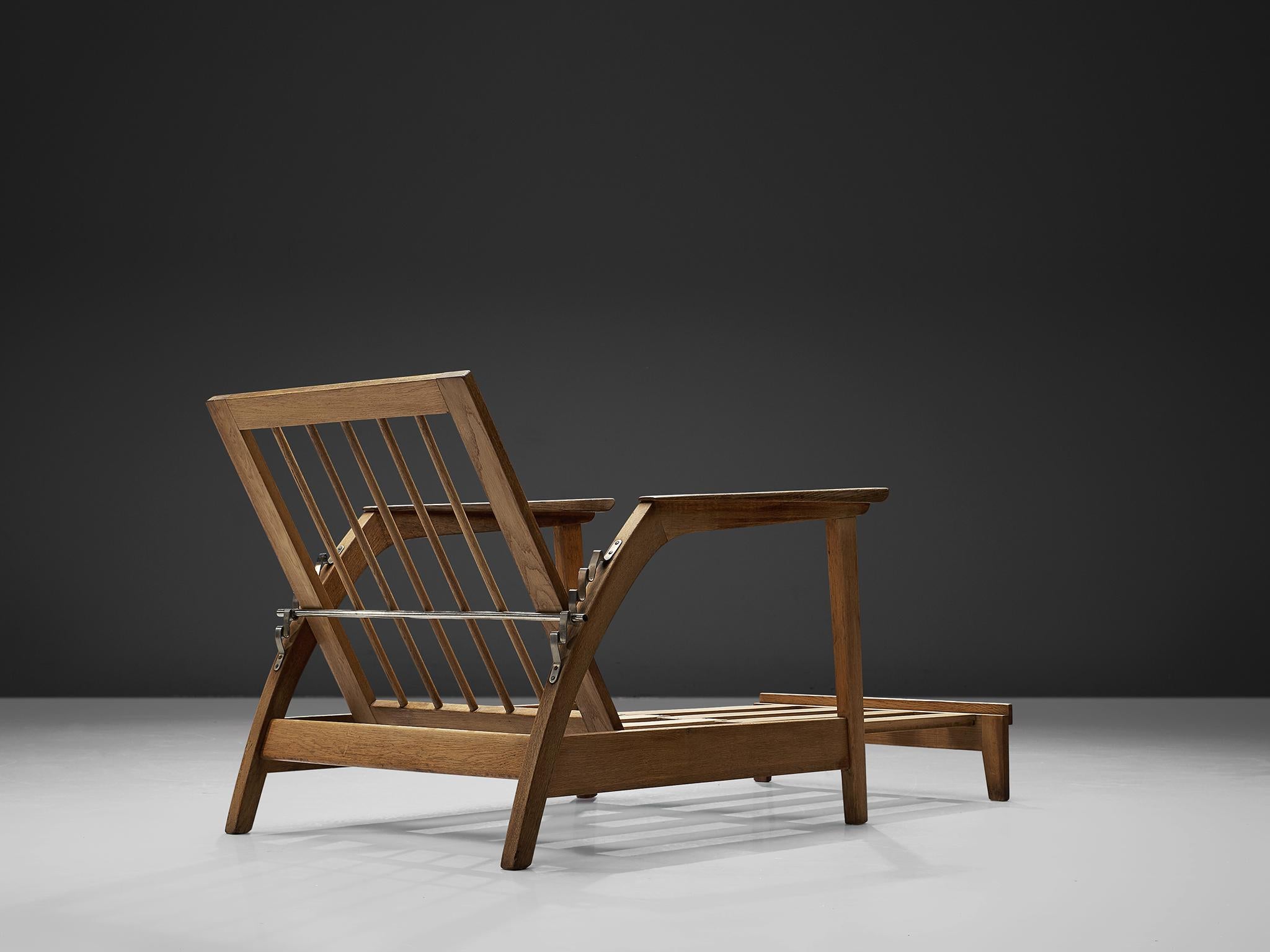 Scandinavian Adjustable Chaise Longue in Oak For Sale at 1stDibs