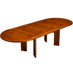 Scandinavian Adjustable Dining Table in Cherry Wood