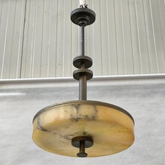 Scandinavian Alabaster Ceiling Lamp Attr. to Harald Notini for Böhlmarks, 1930s