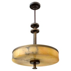 Scandinavian Alabaster Ceiling Lamp Attr. to Harald Notini for Böhlmarks, 1930s
