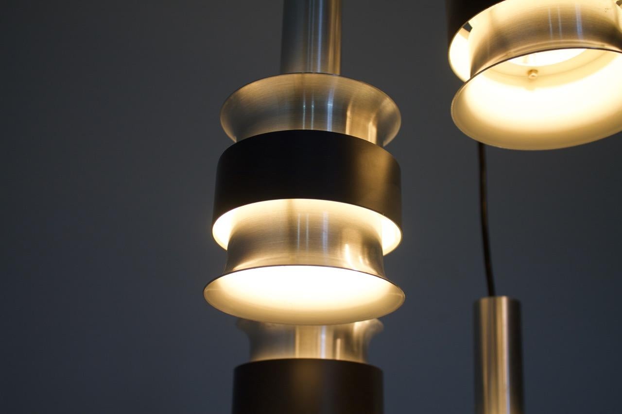 European Scandinavian Aluminum Cascade 1960s Lamp