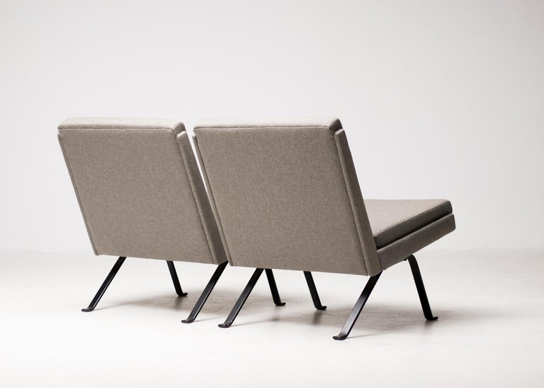 Enameled Scandinavian Architectural Lounge Chairs For Sale
