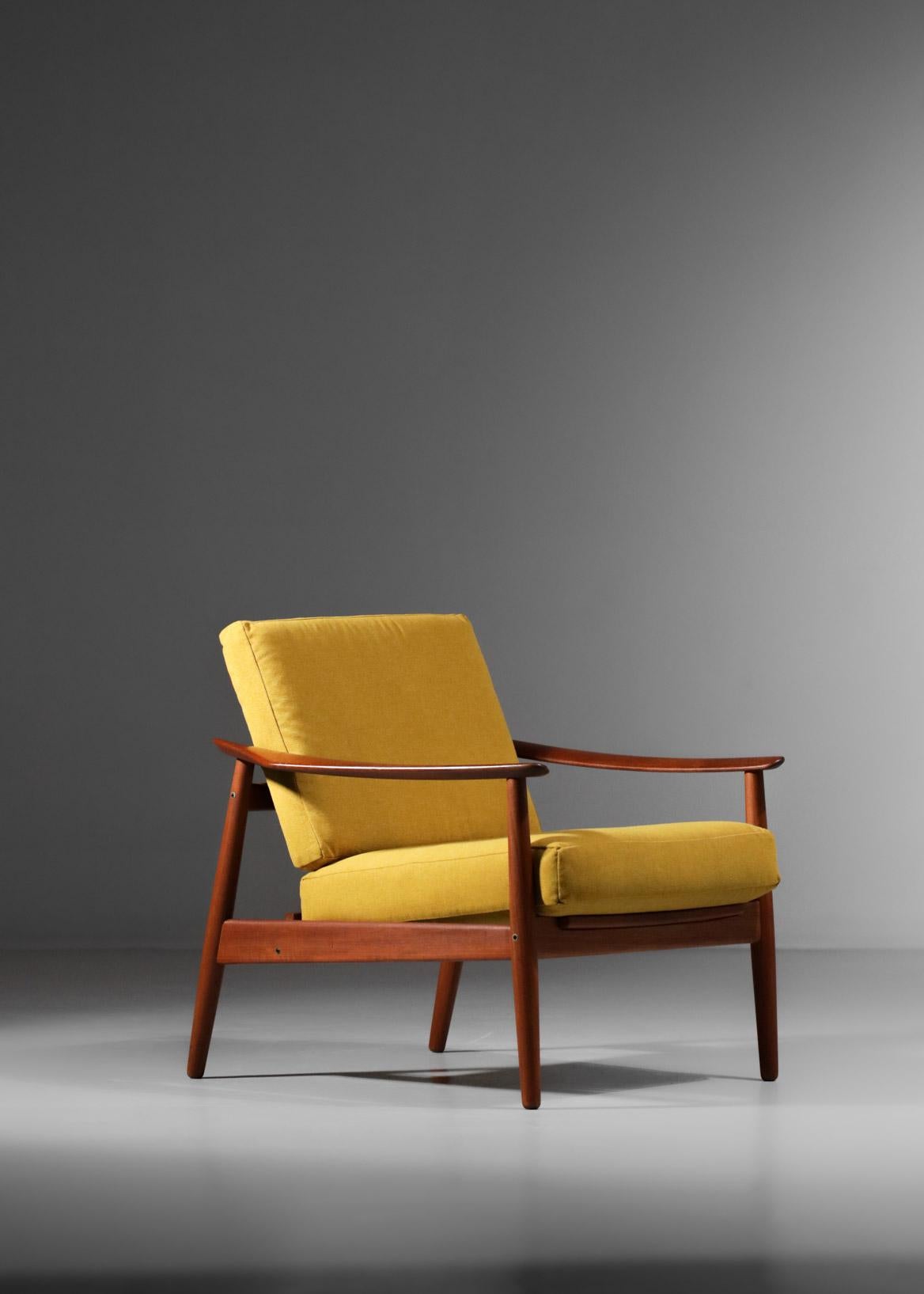 Scandinavian Armchair by Arne Vodder Solid Teak for France and Son Danish, 1960' In Good Condition In Lyon, FR