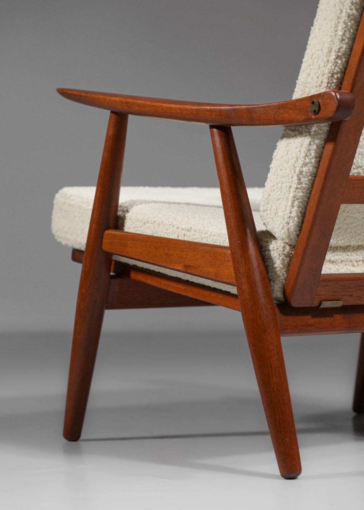 Scandinavian Armchair by Hans Wegner Ge240 in Solid Teak Danish GETAMA, 1960's 7