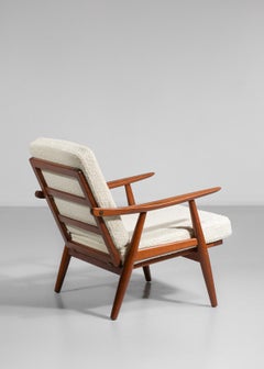 Scandinavian Armchair by Hans Wegner Ge240 in Solid Teak Danish GETAMA, 1960's