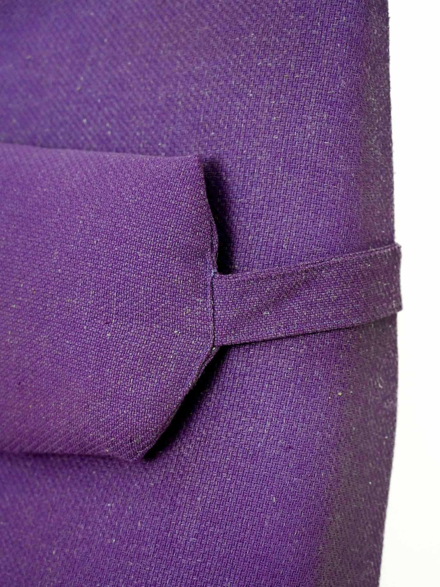 Scandinavian armchair with purple fabric For Sale 6