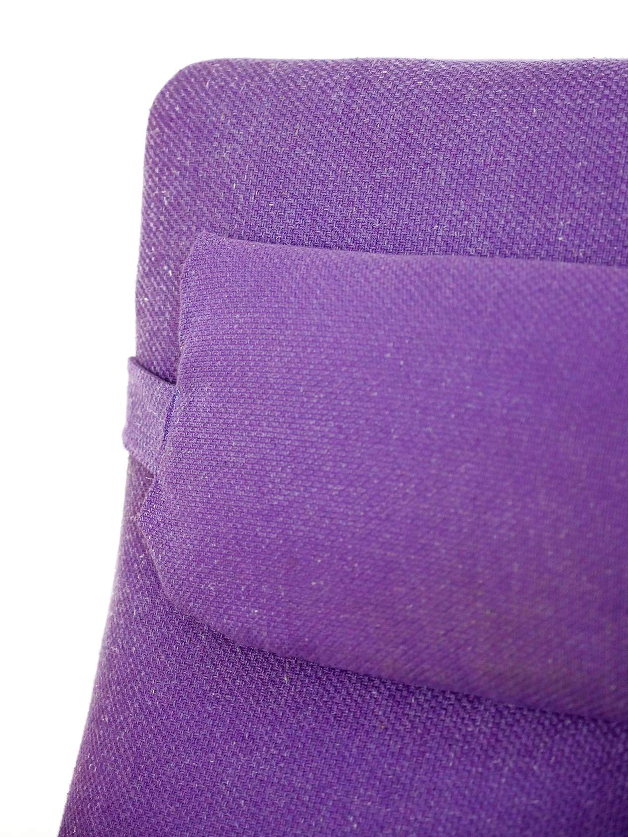 Scandinavian armchair with purple fabric For Sale 2