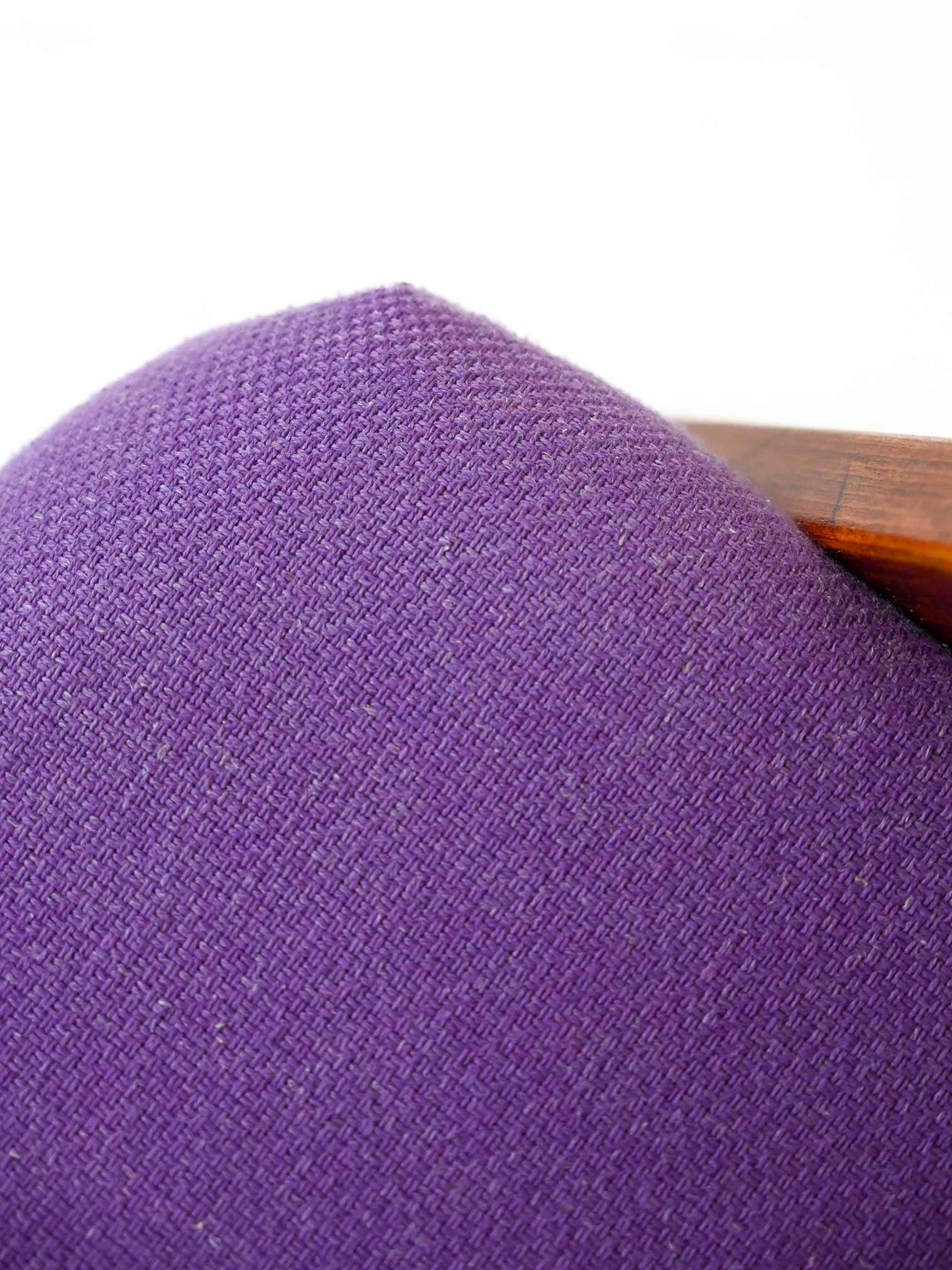 Scandinavian armchair with purple fabric For Sale 3