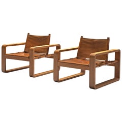 Scandinavian Armchairs with Cubist Frames