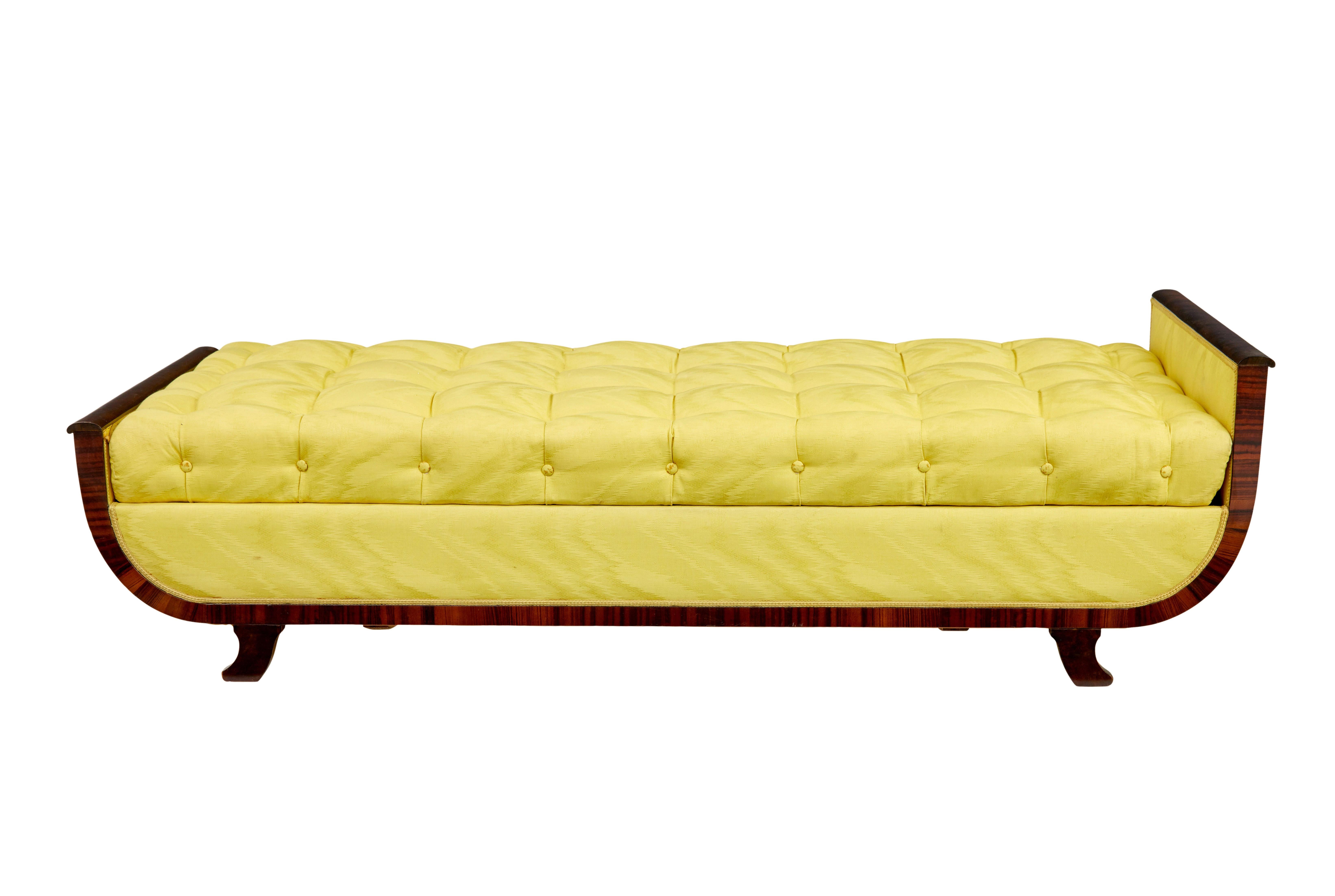 Swedish Scandinavian art deco birch and kingwood chaise