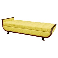 Vintage Scandinavian art deco birch and kingwood chaise