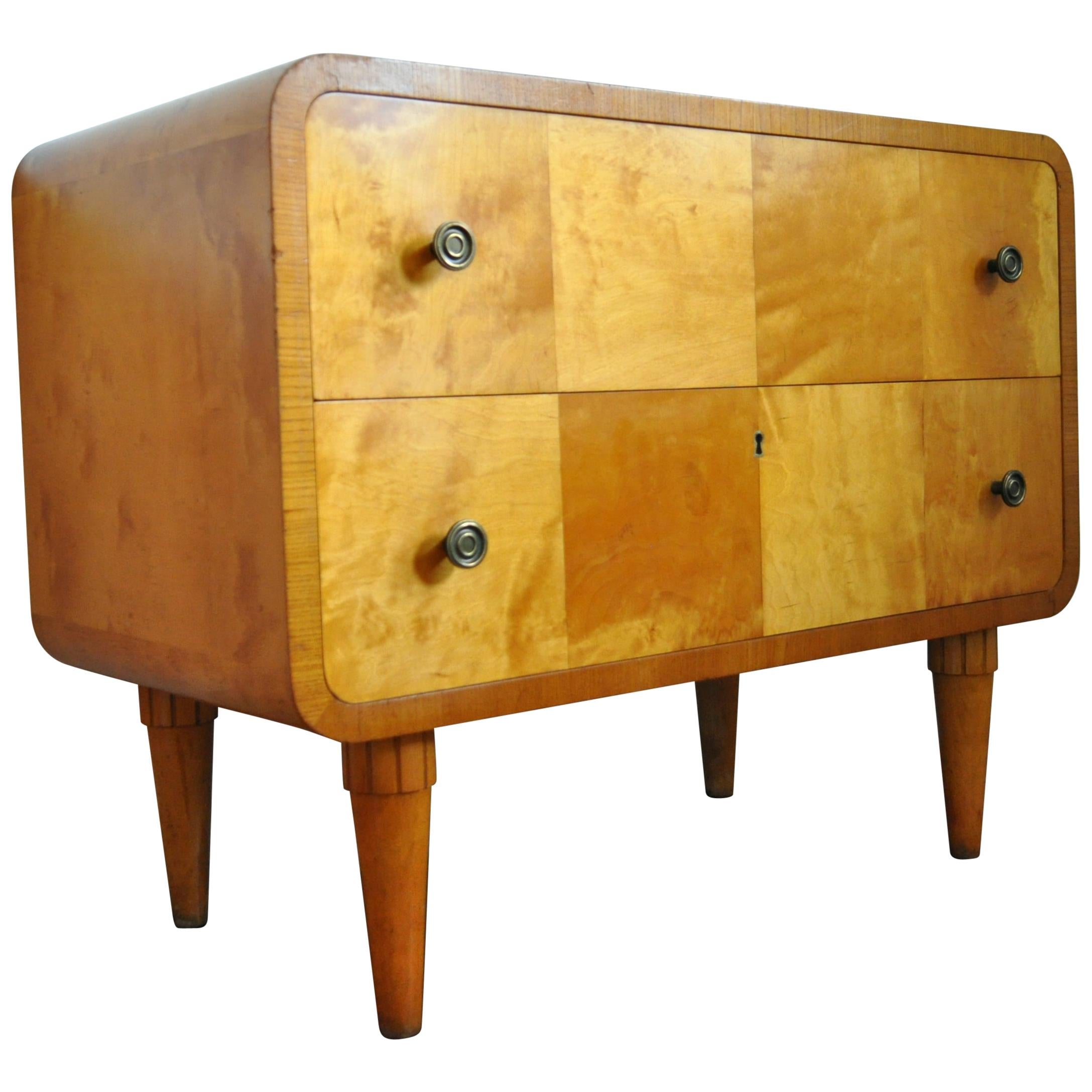 Scandinavian Art Deco Birch Chest of Drawers, 1930s For Sale