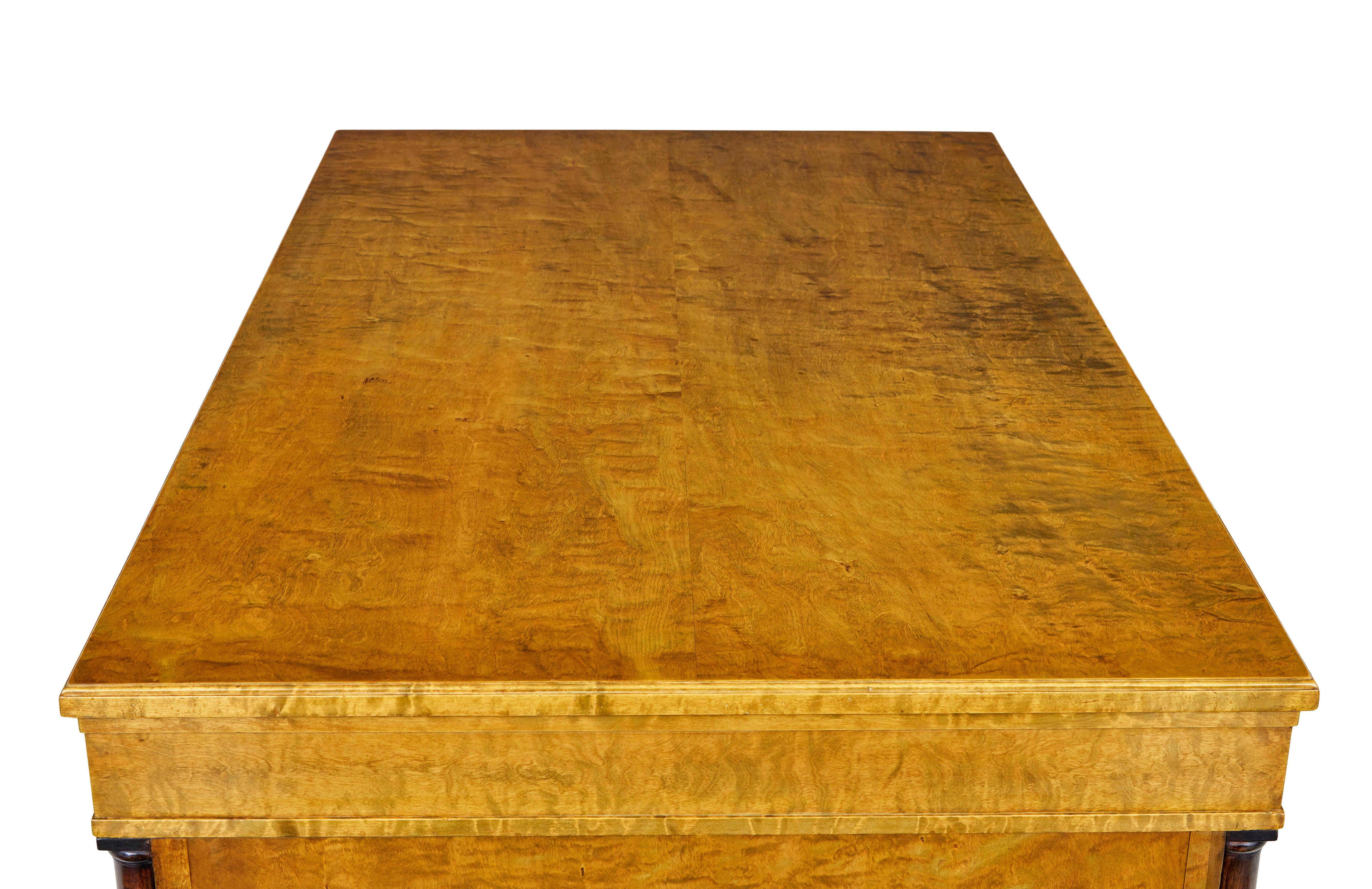 Scandinavian art deco birch pedestal desk For Sale 2