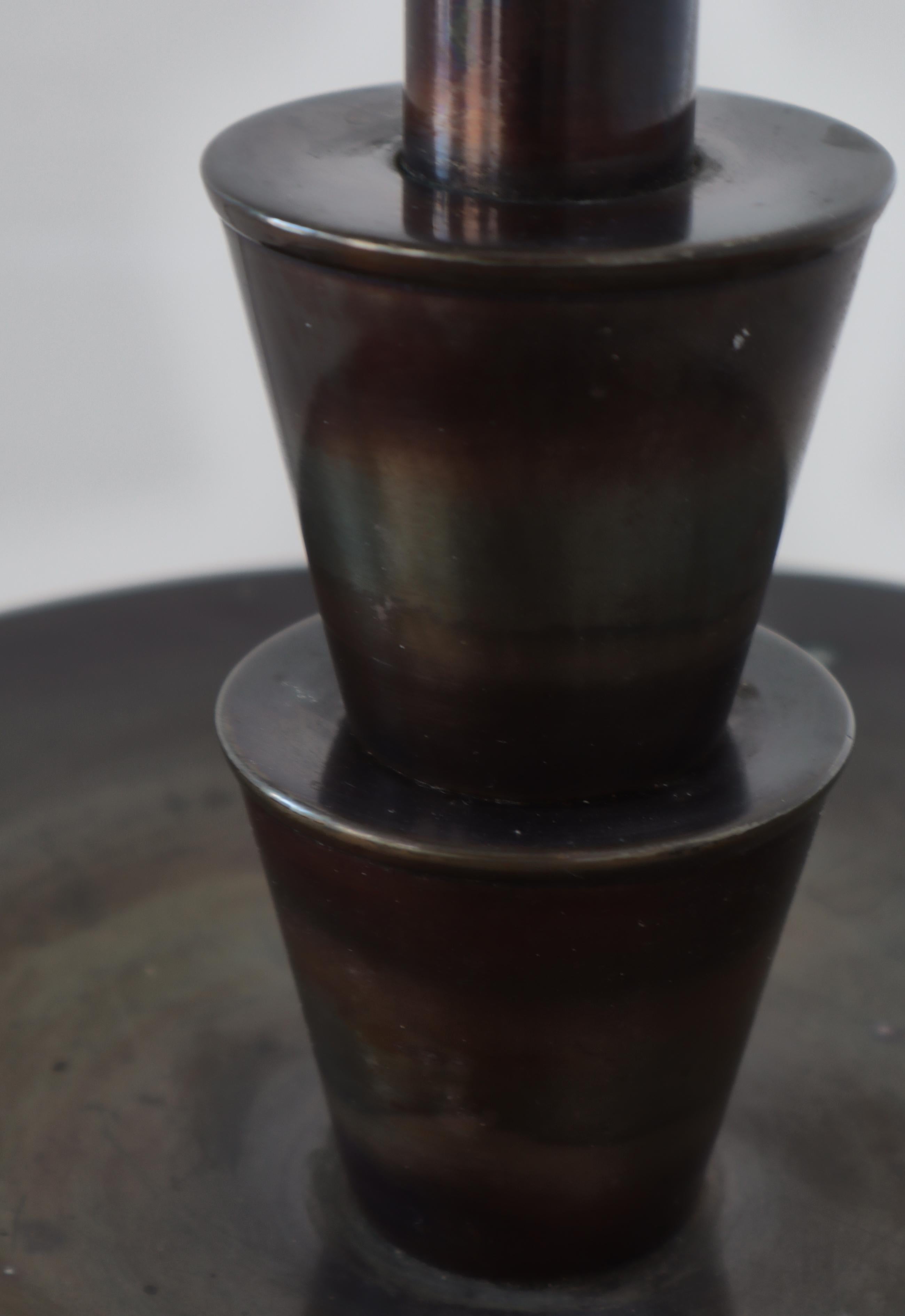 Lampadaire scandinave Art déco en bronze, style Just Andersen, années 1930 en vente 2