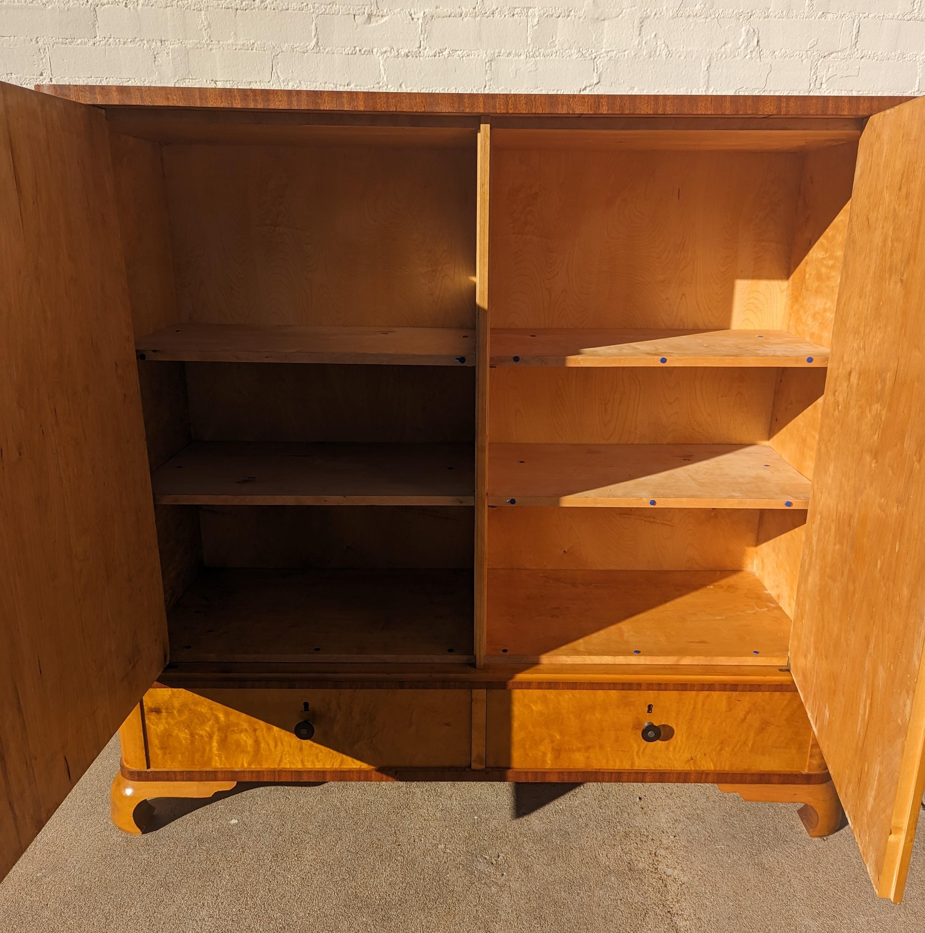 Scandinavian Art Deco Burlwood Cabinet  For Sale 5