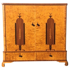 Scandinavian Art Deco Burlwood Cabinet 