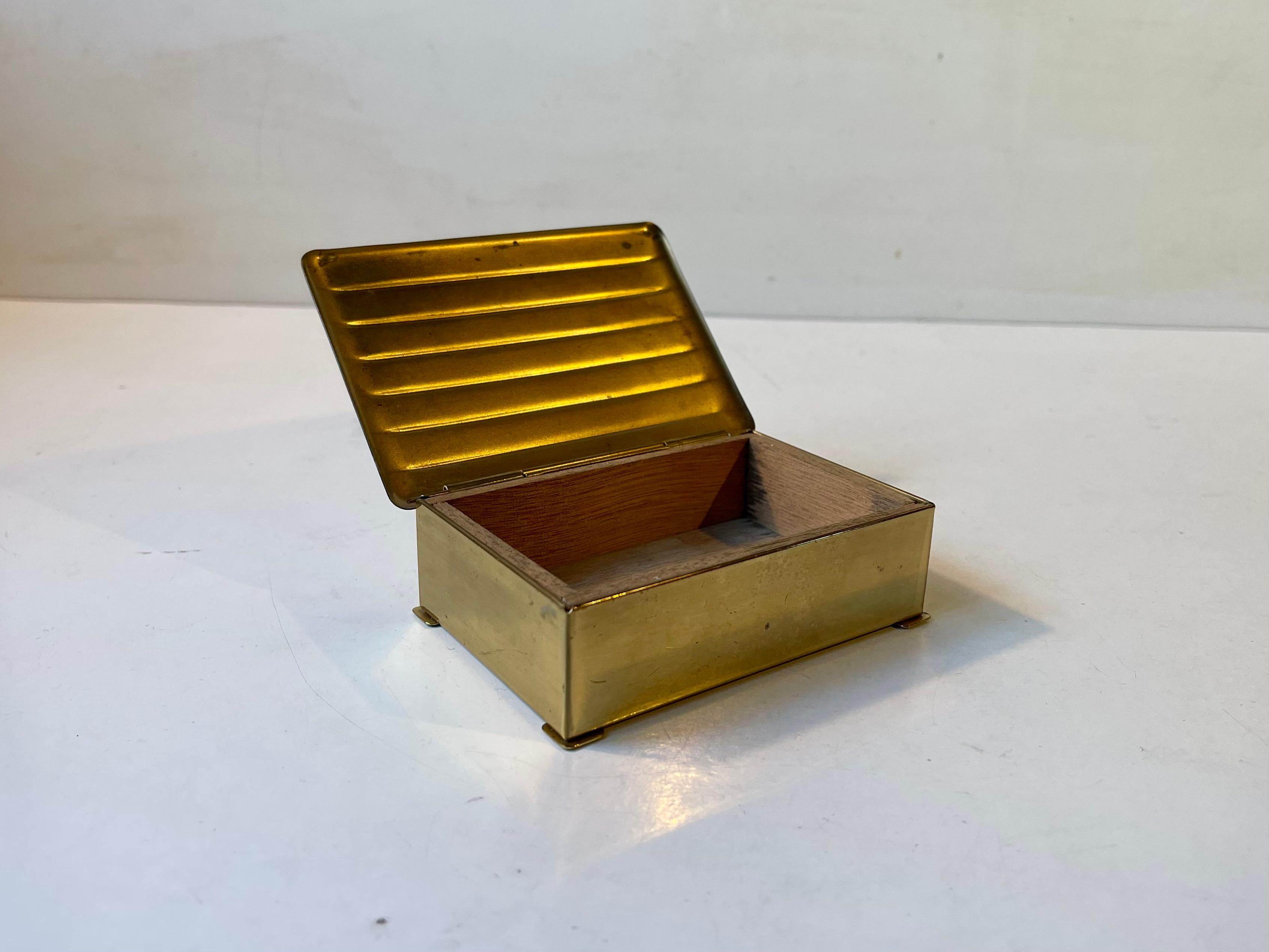 Scandinavian Art Deco Cigar Box in Brass, 1930s In Good Condition For Sale In Esbjerg, DK