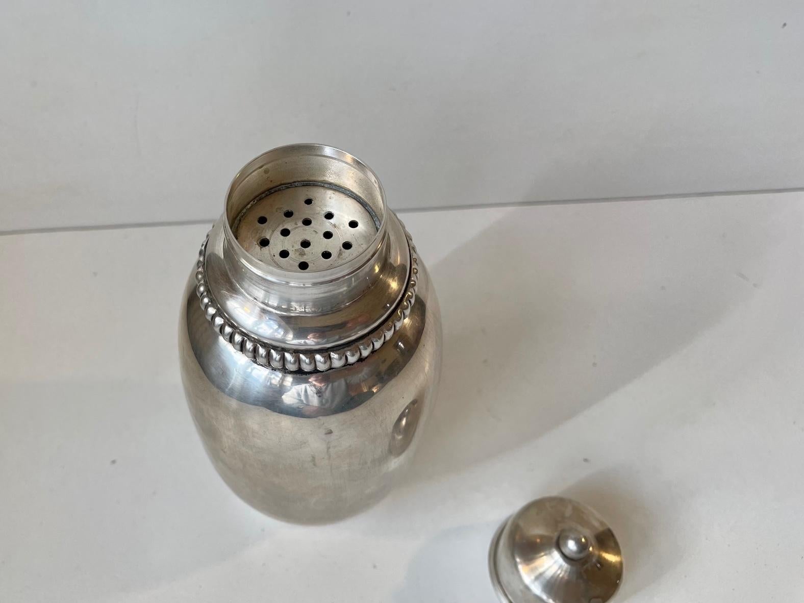 Early 20th Century Scandinavian Art Deco Cocktail Shaker with Royal Crown, 1920s