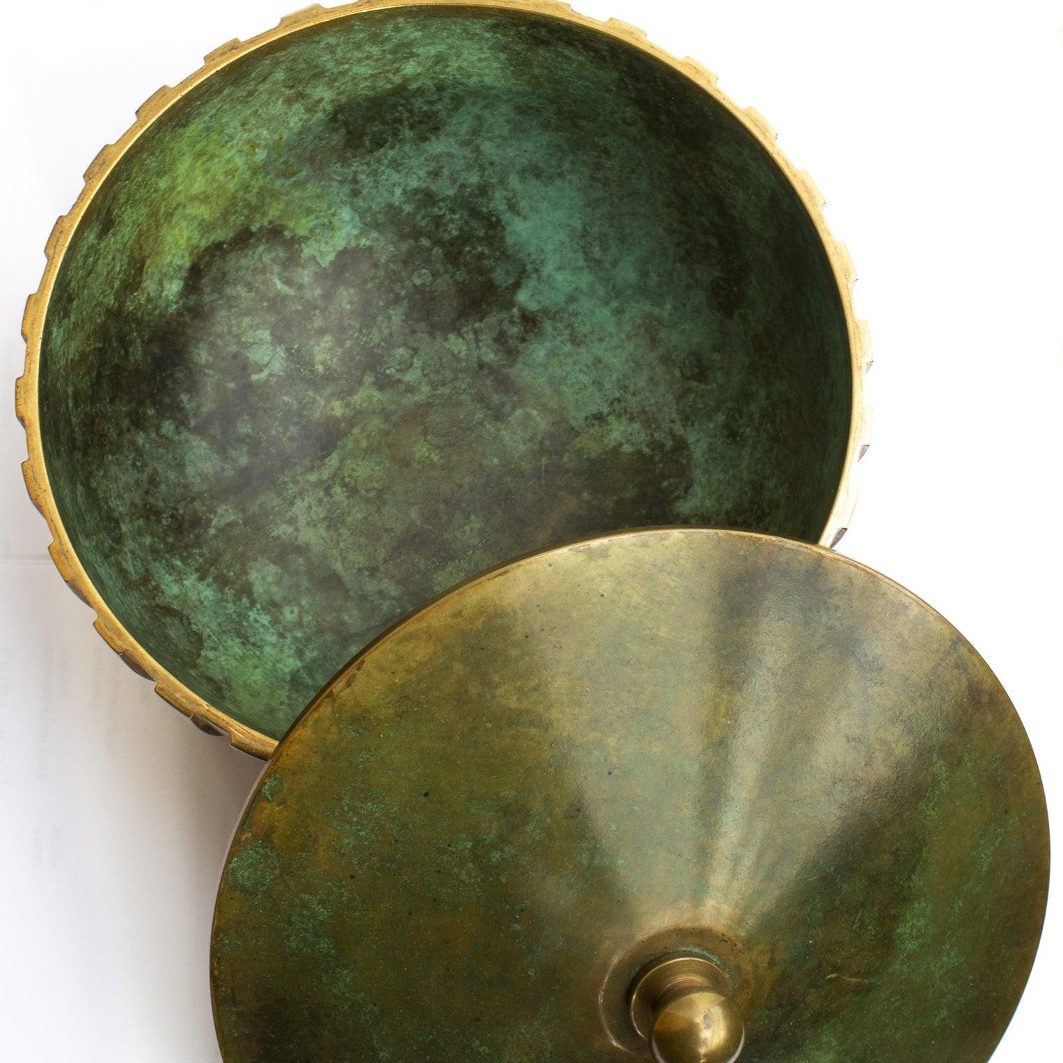Scandinavian Modern Scandinavian Art Deco Decorative Bronze Bowl from Denmark by Tinos